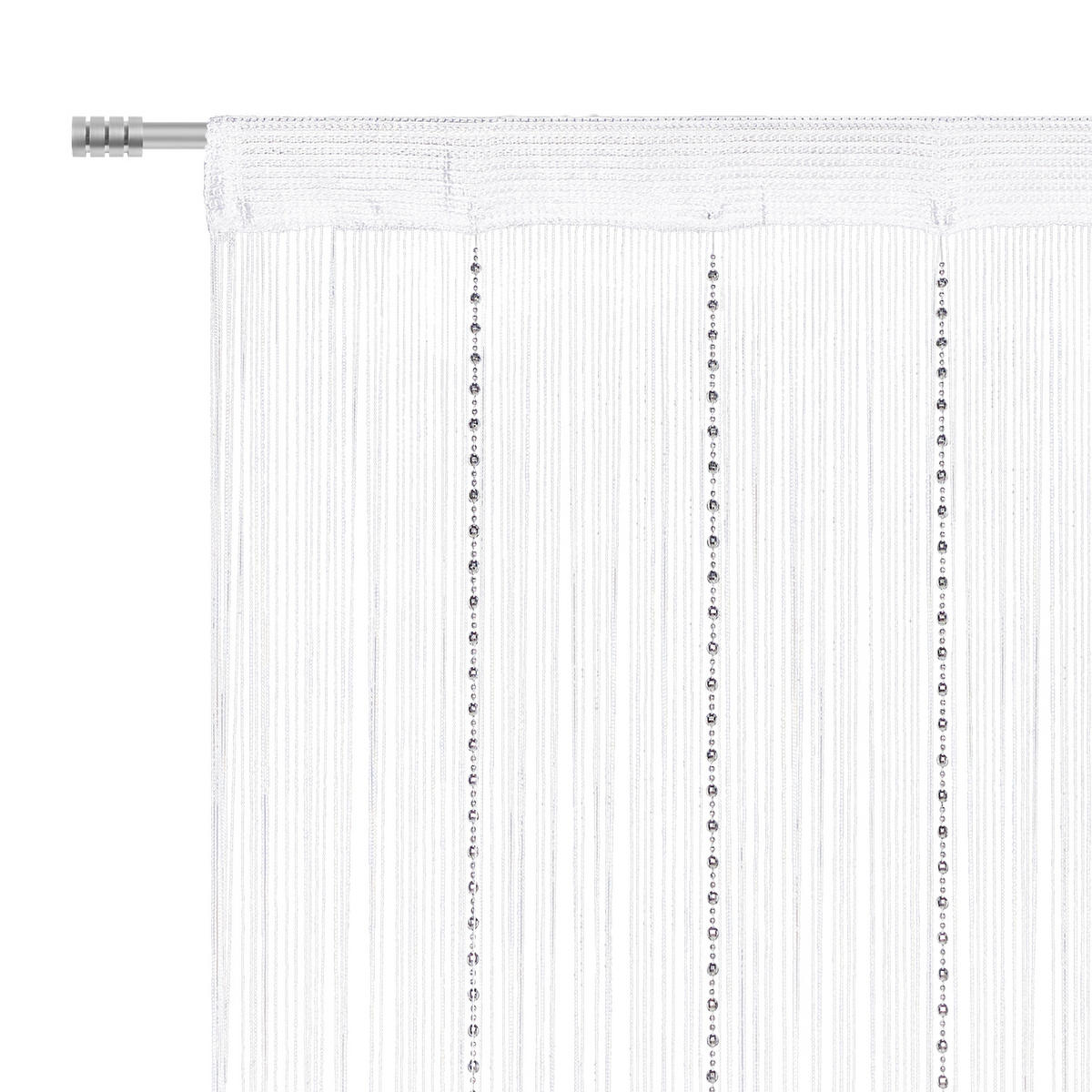 NITKOVÝ ZÁVES, strieborná, biela, 90/245 cm - biela/strieborná, Basics, textil (90/245cm) - Boxxx