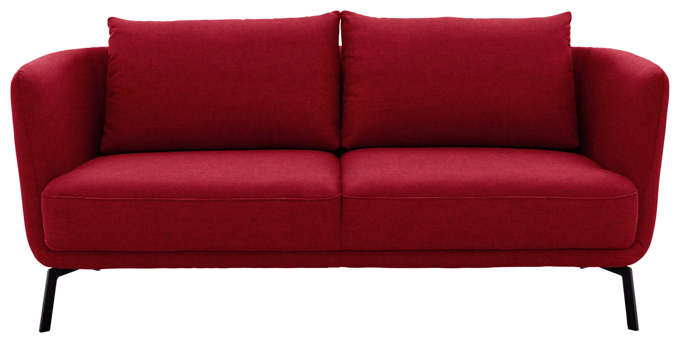 2,5-SITZER  in Flachgewebe Rot  - Rot/Schwarz, Design, Textil/Metall (190/71/91cm) - Schöner Wohnen