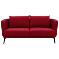 2,5-SITZER  in Flachgewebe Rot  - Rot/Schwarz, Design, Textil/Metall (190/71/91cm) - Schöner Wohnen