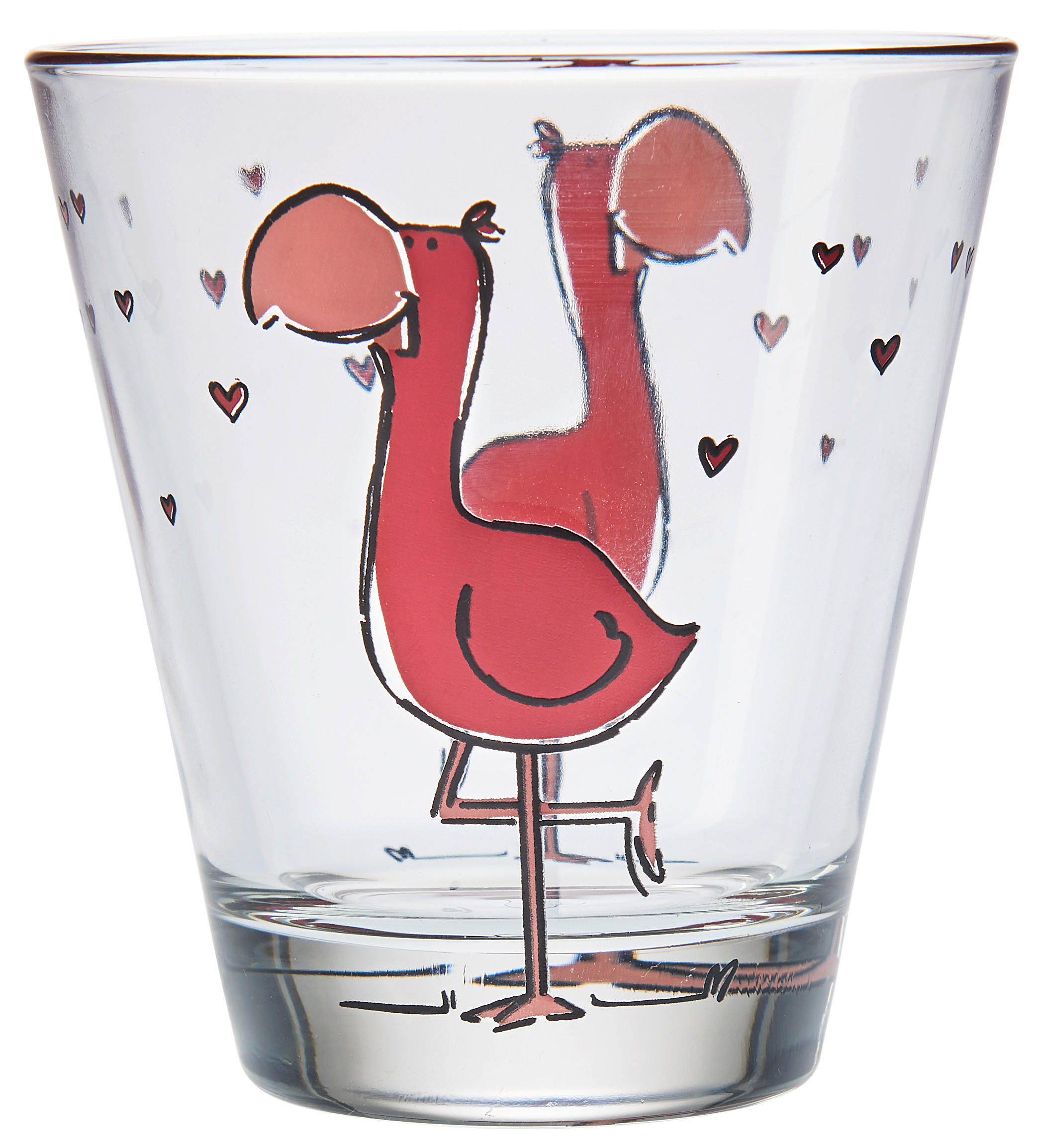 DĚTSKÁ SKLENICE - růžová/průhledné, Trend, sklo (215ml) - Leonardo