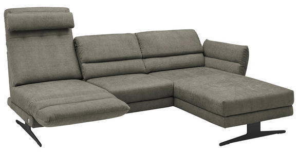 ECKSOFA in Flachgewebe Grün 279-327/176-217 cm - Schwarz/Grün, Design, Textil/Metall (279-327/176-217cm) - Dieter Knoll