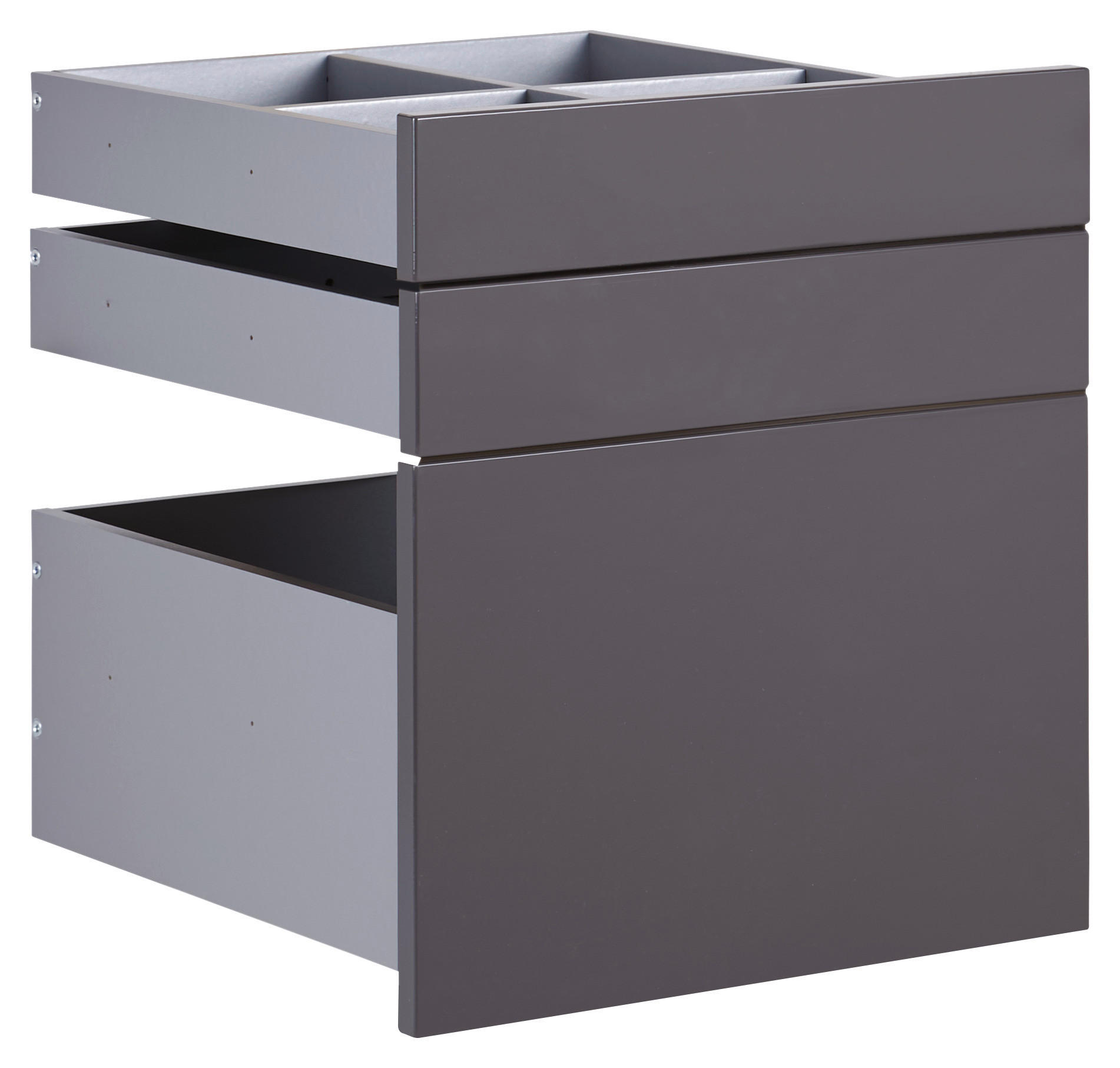 Set De Sertare 45,3/50,3/46,8 cm   - antracit, Konventionell, material pe bază de lemn (45,3/50,3/46,8cm) - Hom`in