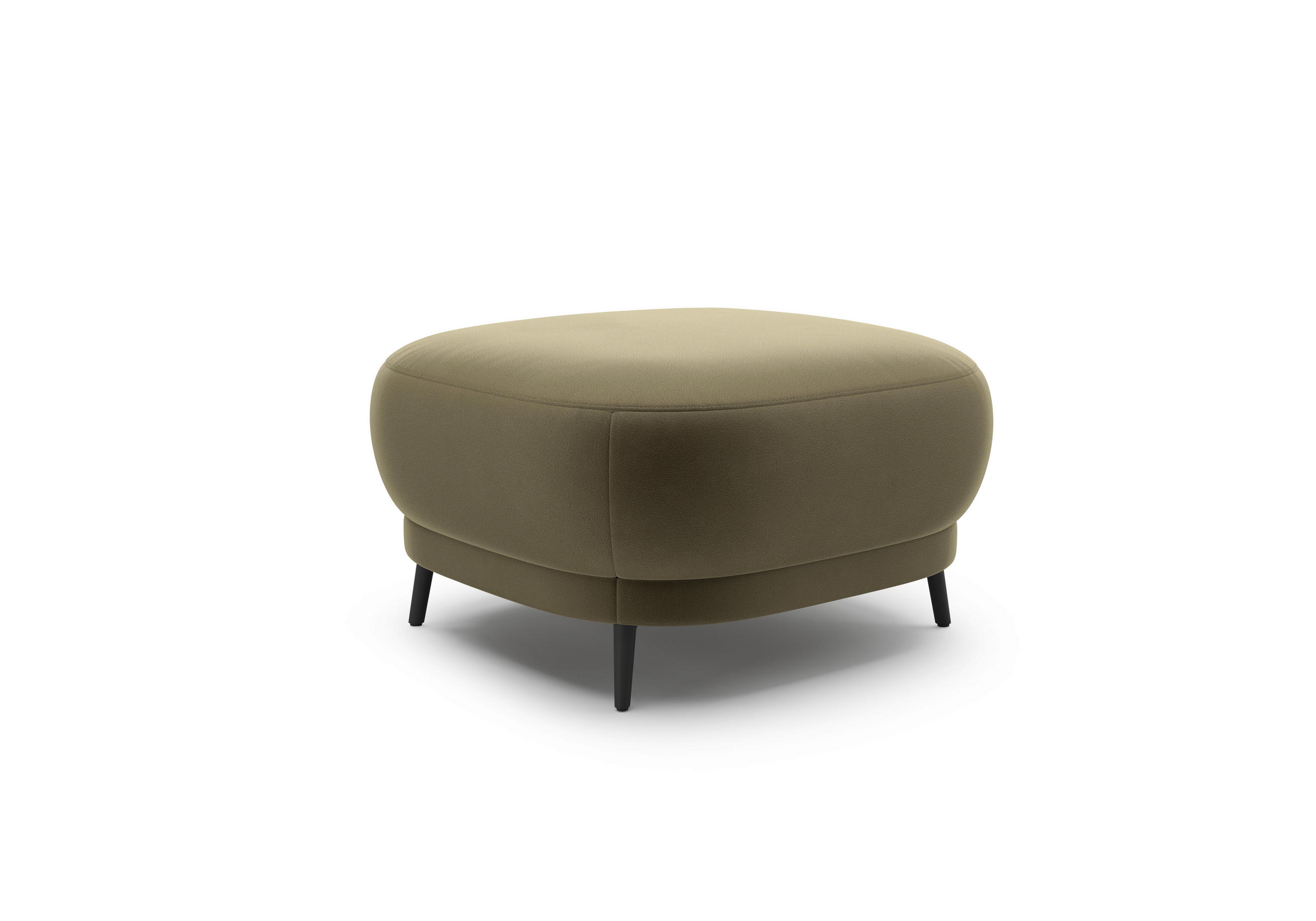 HOCKER in Textil Olivgrün  - Schwarz/Olivgrün, MODERN, Textil/Metall (90/49/90cm) - Sit & More