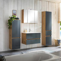 BADEZIMMER  in 160 cm  - Eichefarben/Weiß, KONVENTIONELL, Glas/Holzwerkstoff (160cm) - Held