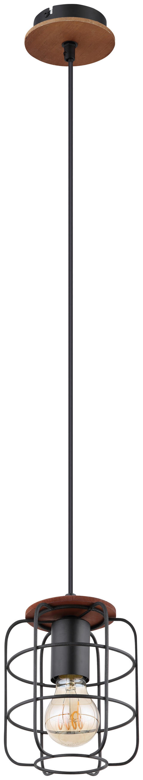 VISEČA SVETILKA        15/120 cm      E27 - črna/rjava, Trend, kovina/umetna masa (15/120cm)