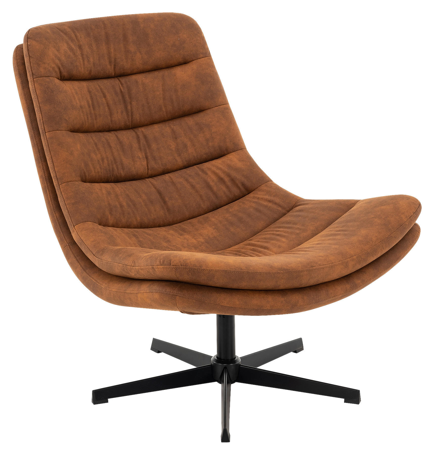 SESSEL in Webstoff Cognac  - Cognac/Schwarz, MODERN, Textil/Metall (81/91/94cm) - Livetastic