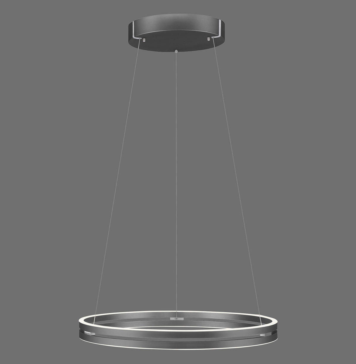 LED-HÄNGELEUCHTE Pure-Loop 70.1/70.1/40-350 cm  - Grau, Design, Kunststoff/Metall (70.1/70.1/40-350cm) - Neuhaus PURE