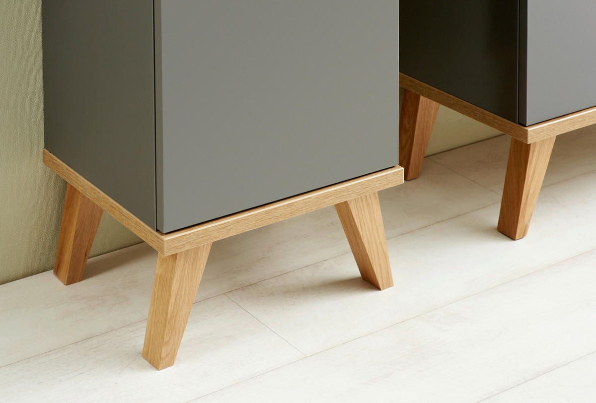 UNTERSCHRANK 50,5/89,5/33 cm   - Eichefarben/Grau, KONVENTIONELL, Glas/Holzwerkstoff (50,5/89,5/33cm) - Xora