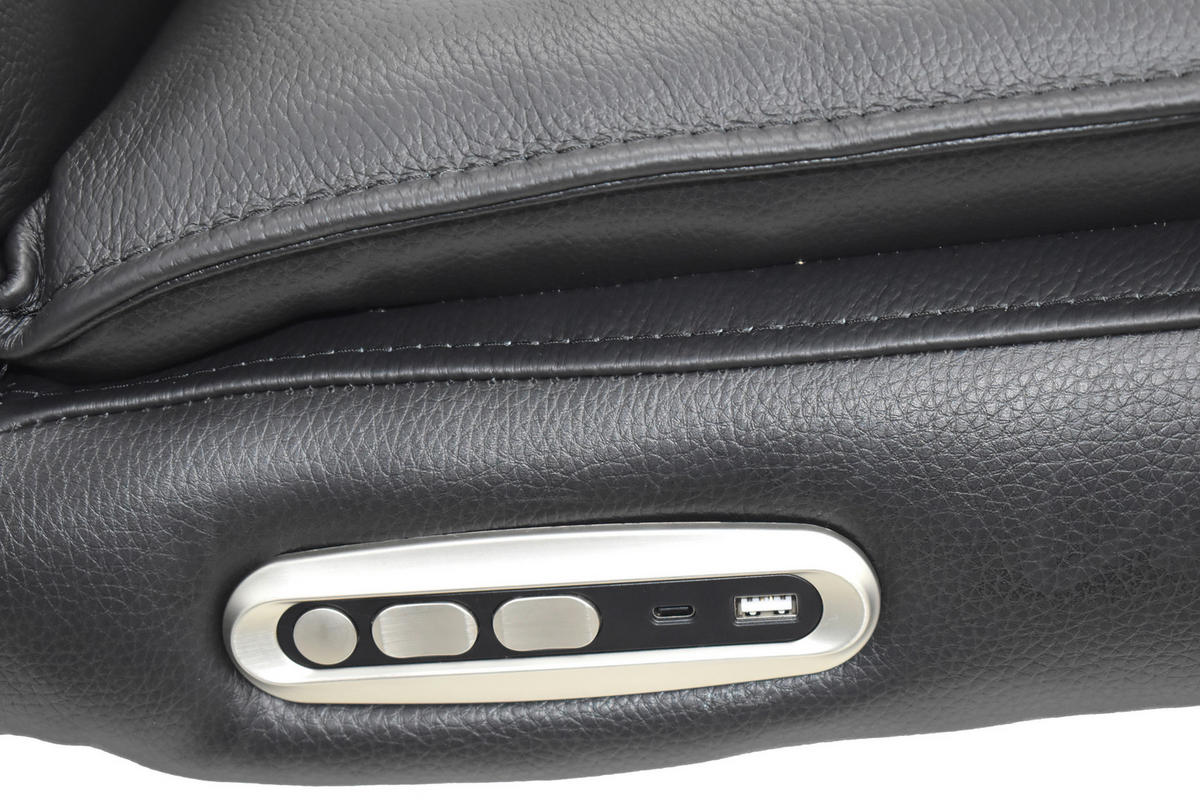 RELAXLIEGE Kombination Echtleder/Lederlook Lederlook Schwarz  - Schwarz, Design, Leder/Textil (69/108-86/134-178cm) - Lomoco