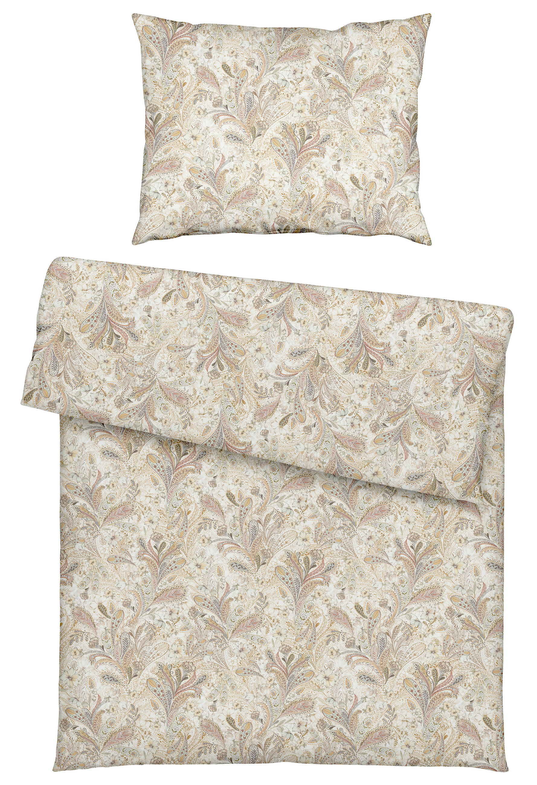 BETTWÄSCHE 3-teilig Atelier Makosatin 140/200 cm  - Beige, Basics, Textil (140/200cm) - Estella