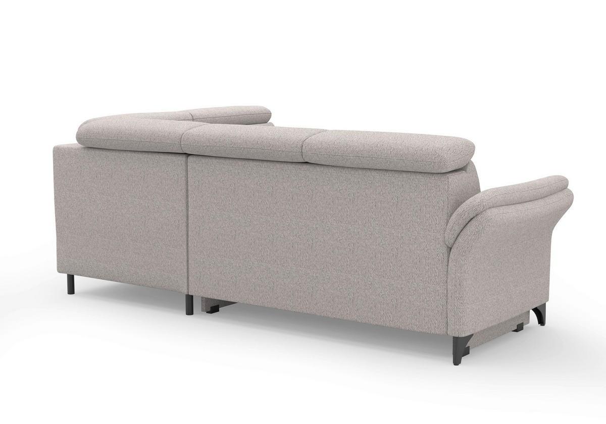 ECKSOFA GLENDALE E in Chenille Silberfarben  247/193 cm  - Silberfarben/Schwarz, KONVENTIONELL, Textil/Metall (247/193cm) - Sit & More
