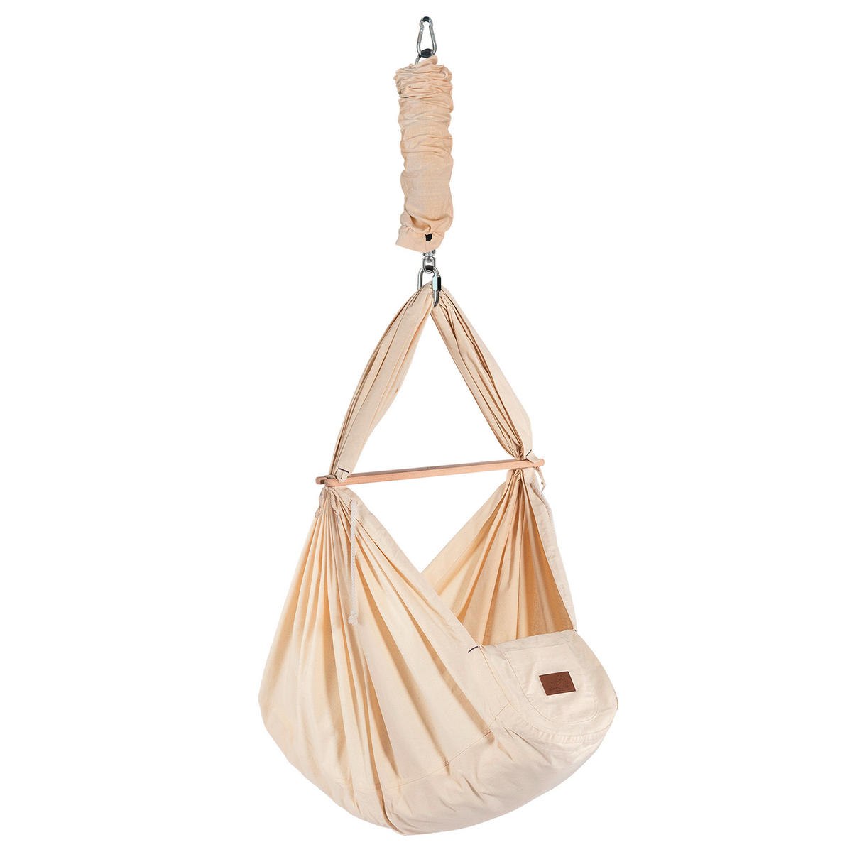 FEDERWIEGE Set inkl. Tipi-Gestell und Motor  Beige, Anthrazit  - Beige/Anthrazit, Basics, Kunststoff/Textil (135/194/135cm) - SCHMUSEWOLKE