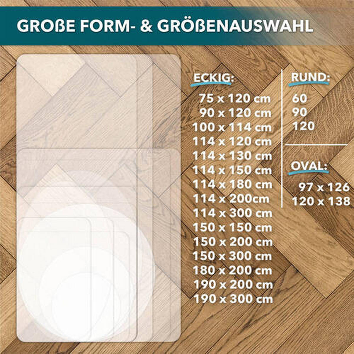 BODENSCHUTZMATTE - Transparent, Basics, Kunststoff (114/150cm) - Homeware