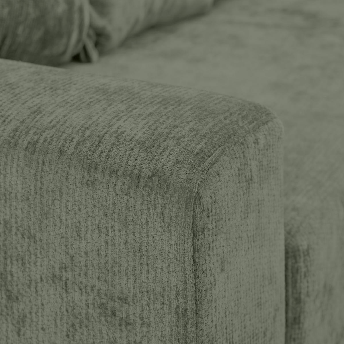 WOHNLANDSCHAFT Mintgrün Chenille  - Schwarz/Mintgrün, KONVENTIONELL, Kunststoff/Textil (183/311/140cm) - Ti'me