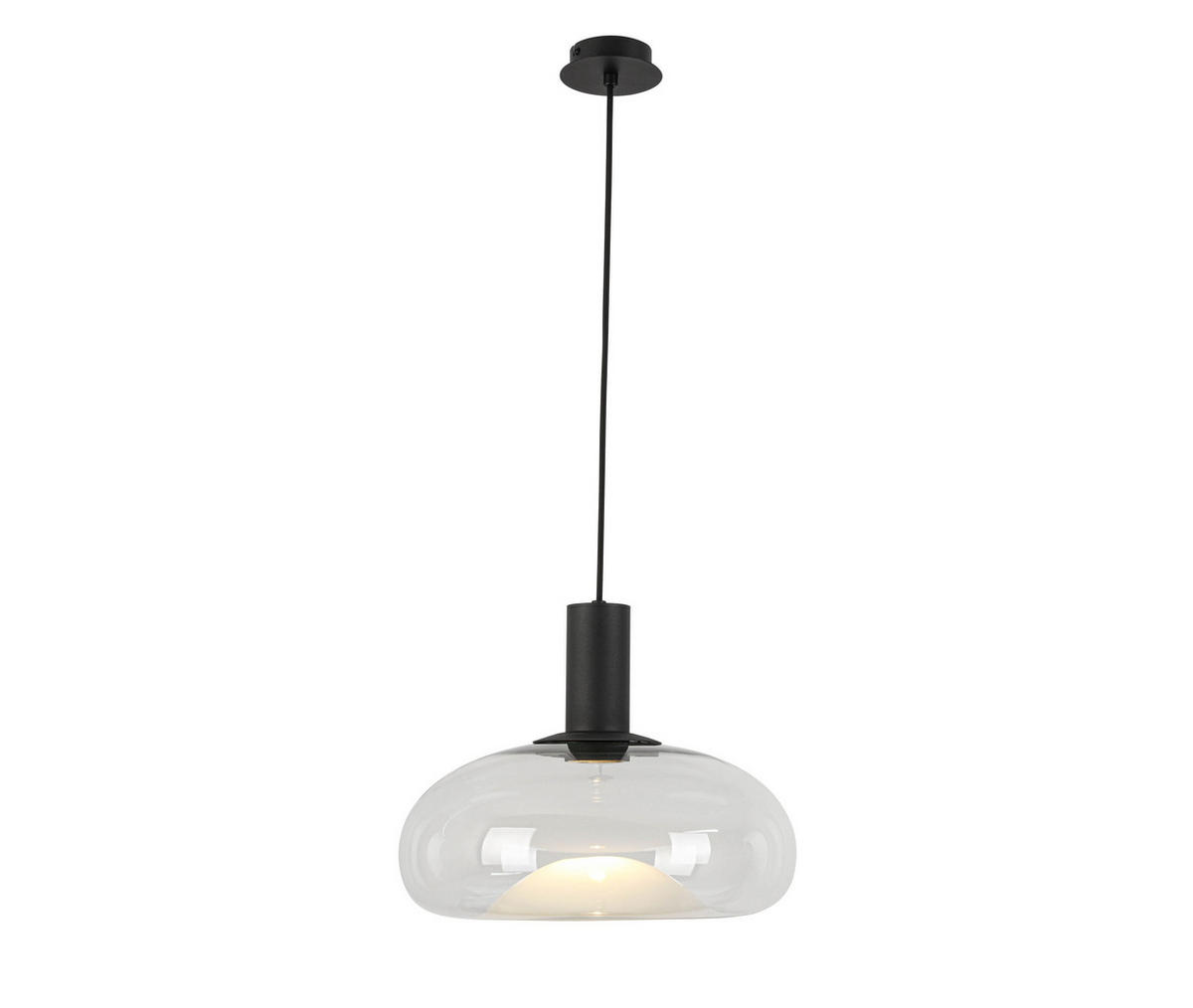 ZÁVĚSNÉ SVÍTIDLO, 37/183 cm  - černá, Design, kov/sklo (37/183cm) - Dieter Knoll