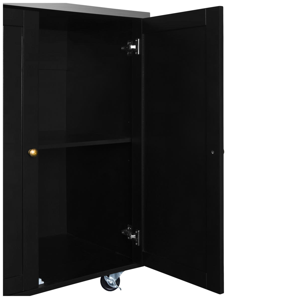 KÜCHENINSEL   in Schwarz, Edelstahlfarben  - Edelstahlfarben/Messingfarben, Basics, Holzwerkstoff/Metall (76/89/49,5cm) - MID.YOU