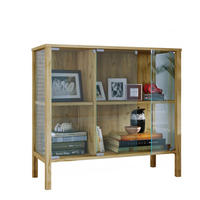 ŠIROKÁ KOMODA, čiré, medový dub, 87/80/35 cm - černá/čiré, Design, kompozitní dřevo/plast (87/80/35cm) - Livetastic