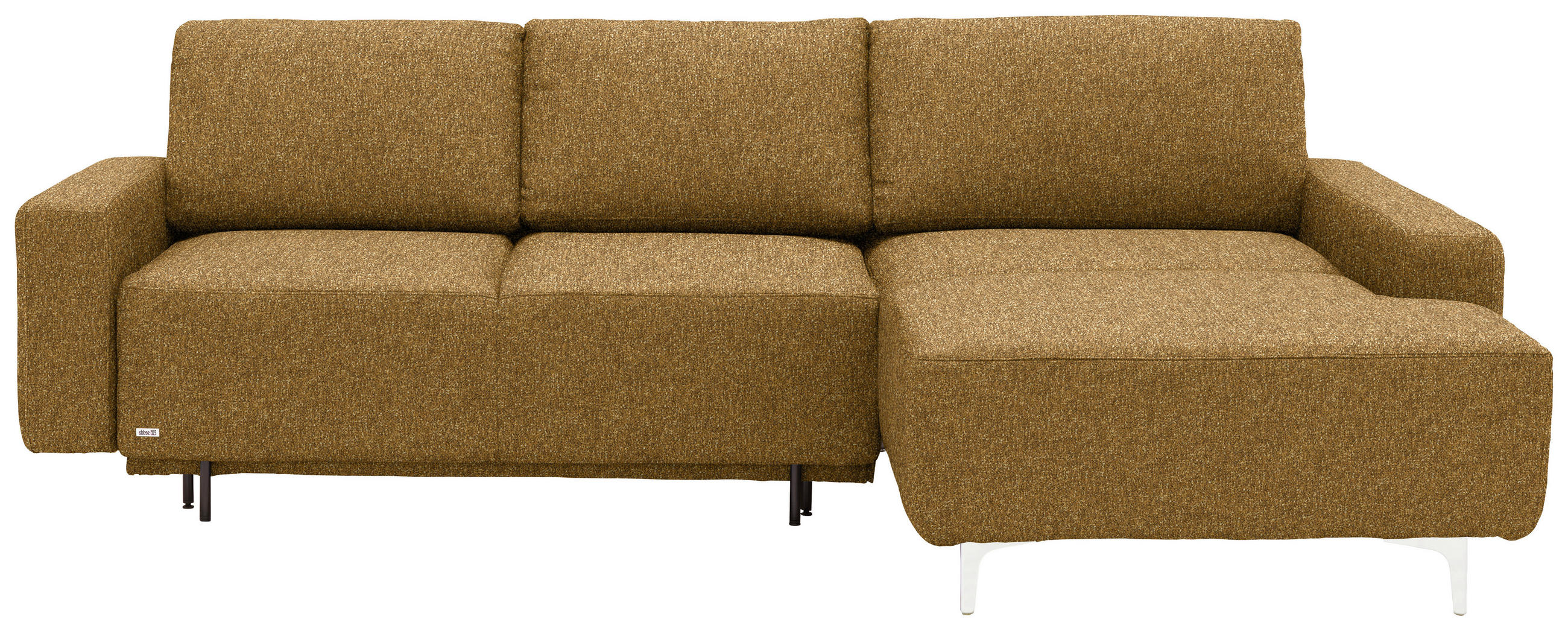 ECKSOFA  in Mikrovelours Senfgelb  248/160 cm  - Senfgelb/Alufarben, Design, Textil/Metall (248/160cm) - Sedda