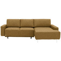 ECKSOFA  in Mikrovelours Senfgelb  248/160 cm  - Senfgelb/Alufarben, Design, Textil/Metall (248/160cm) - Sedda