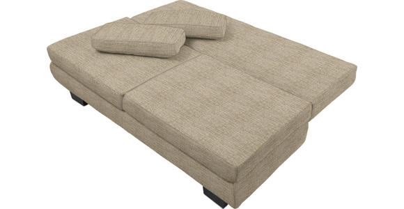 SCHLAFSOFA in Sandfarben  - Sandfarben/Wengefarben, Design, Holz/Textil (203/94/100cm) - Novel