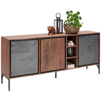 ŠIROKÁ KOMODA, akácia, hnedá, 180/77/40 cm - hnedá/sivá, Modern, kov/drevo (180/77/40cm) - Livetastic