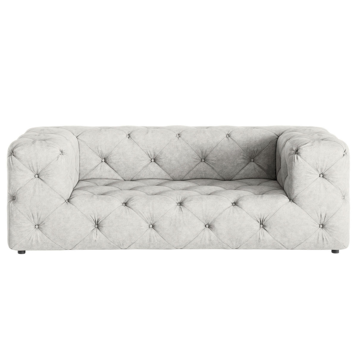2-SITZER-SOFA Fresco in Mikrofaser Hellgrau  - Hellgrau/Schwarz, Design, Kunststoff/Textil (193/71/100cm) - P & B
