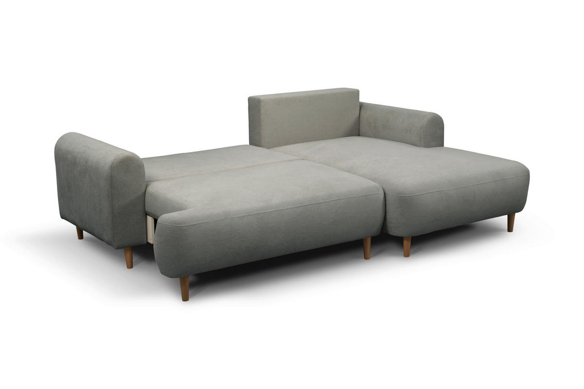 ECKSOFA Struktur Grau  - Naturfarben/Grau, Design, Holz/Textil (230/150cm) - MID.YOU