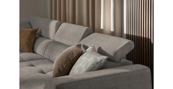 ECKSOFA in Struktur Greige 205/284 cm - Greige/Schwarz, Design, Kunststoff/Textil (205/284cm) - Xora