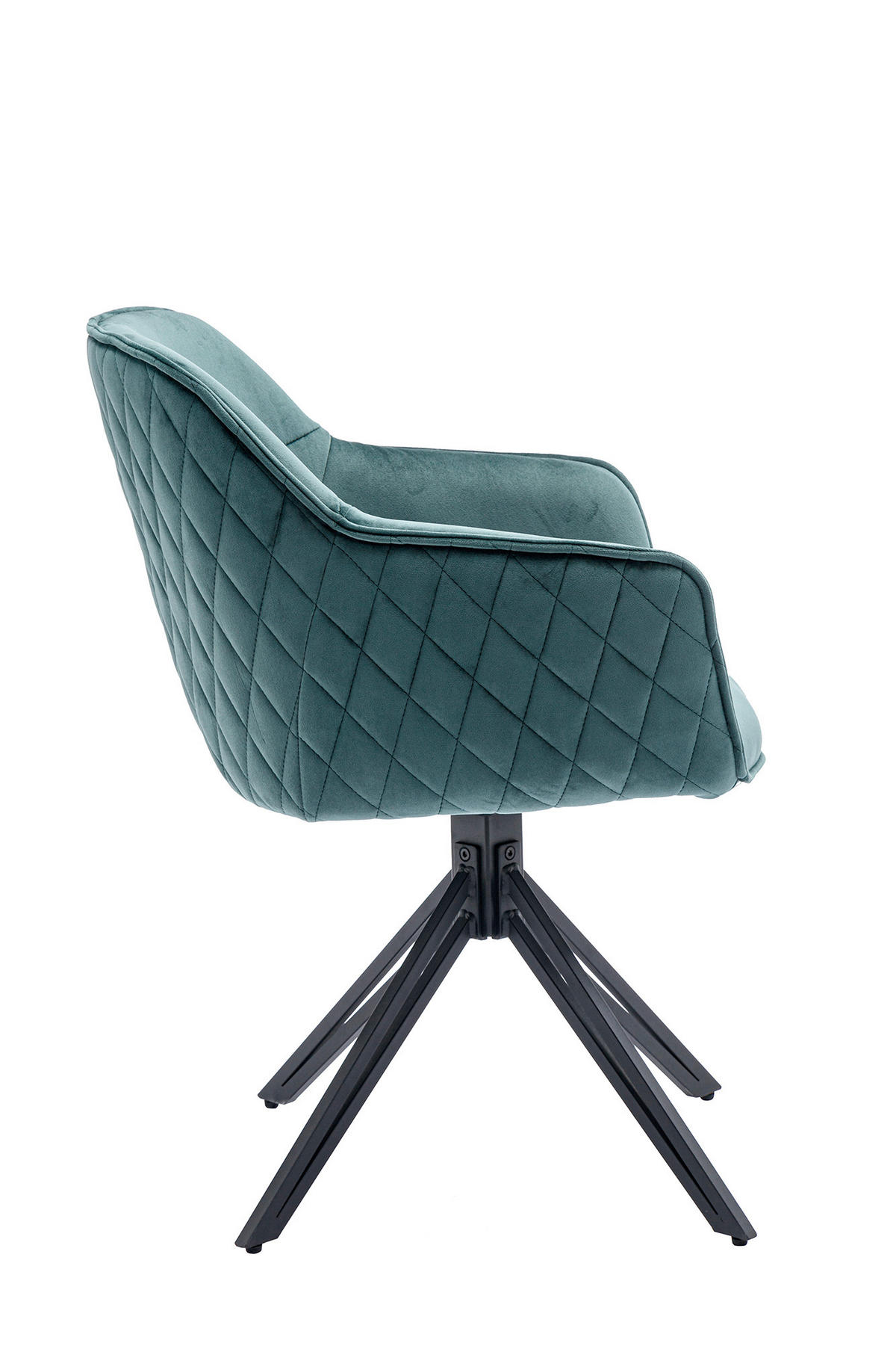 DREHSTUHL Samt Grün  - Schwarz/Grün, MODERN, Textil/Metall (59/83/60cm) - Livetastic