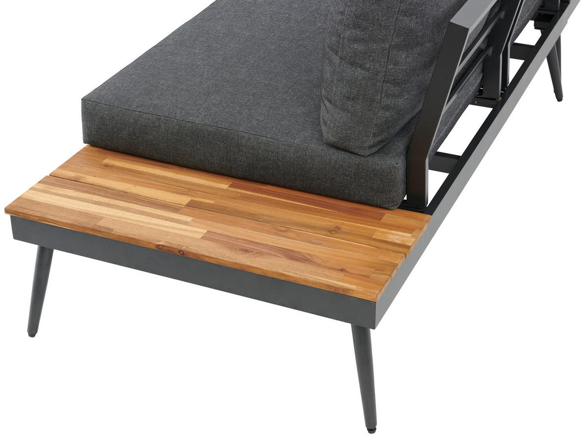 LOUNGEGARNITUR 247/247 cm Akazie Hartholz Aluminium  - Alufarben/Grau, MODERN, Holz/Textil (247/247cm) - Ambia Garden