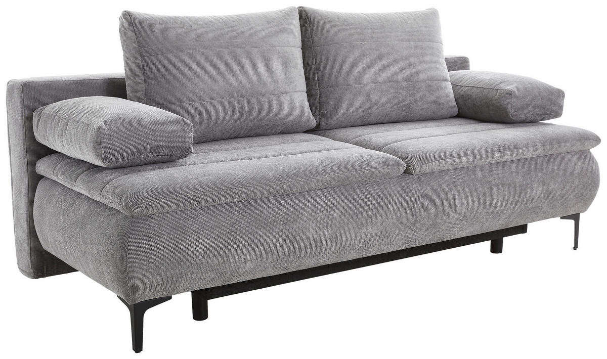 BOXSPRING SOFA siva  - siva/crna, Dizajnerski, tekstil/metal (204/93/100cm) - Novel