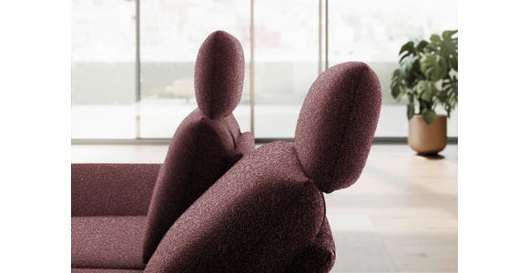 ECKSOFA  in Flachgewebe Bordeaux  155/234 cm  - Bordeaux/Schwarz, Design, Textil/Metall (155/234cm) - Dieter Knoll