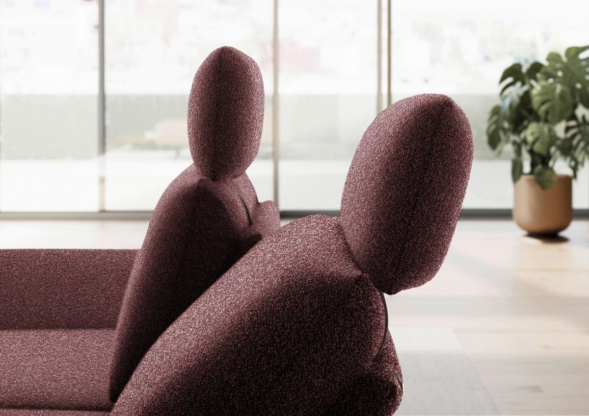 ECKSOFA  in Flachgewebe Bordeaux  155/234 cm  - Bordeaux/Schwarz, Design, Textil/Metall (155/234cm) - Dieter Knoll