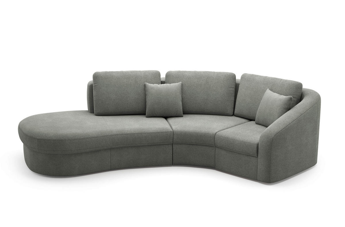 ECKSOFA in Mikrofaser Schlammfarben  - Schlammfarben/Schwarz, Modern, Kunststoff/Textil (230/266cm) - Sit & More