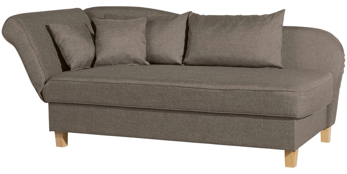 RÉCAMIERE in Flachgewebe Sahara  - Hellbraun/Buchefarben, Design, Holz/Textil (190/88/82cm) - Max Winzer