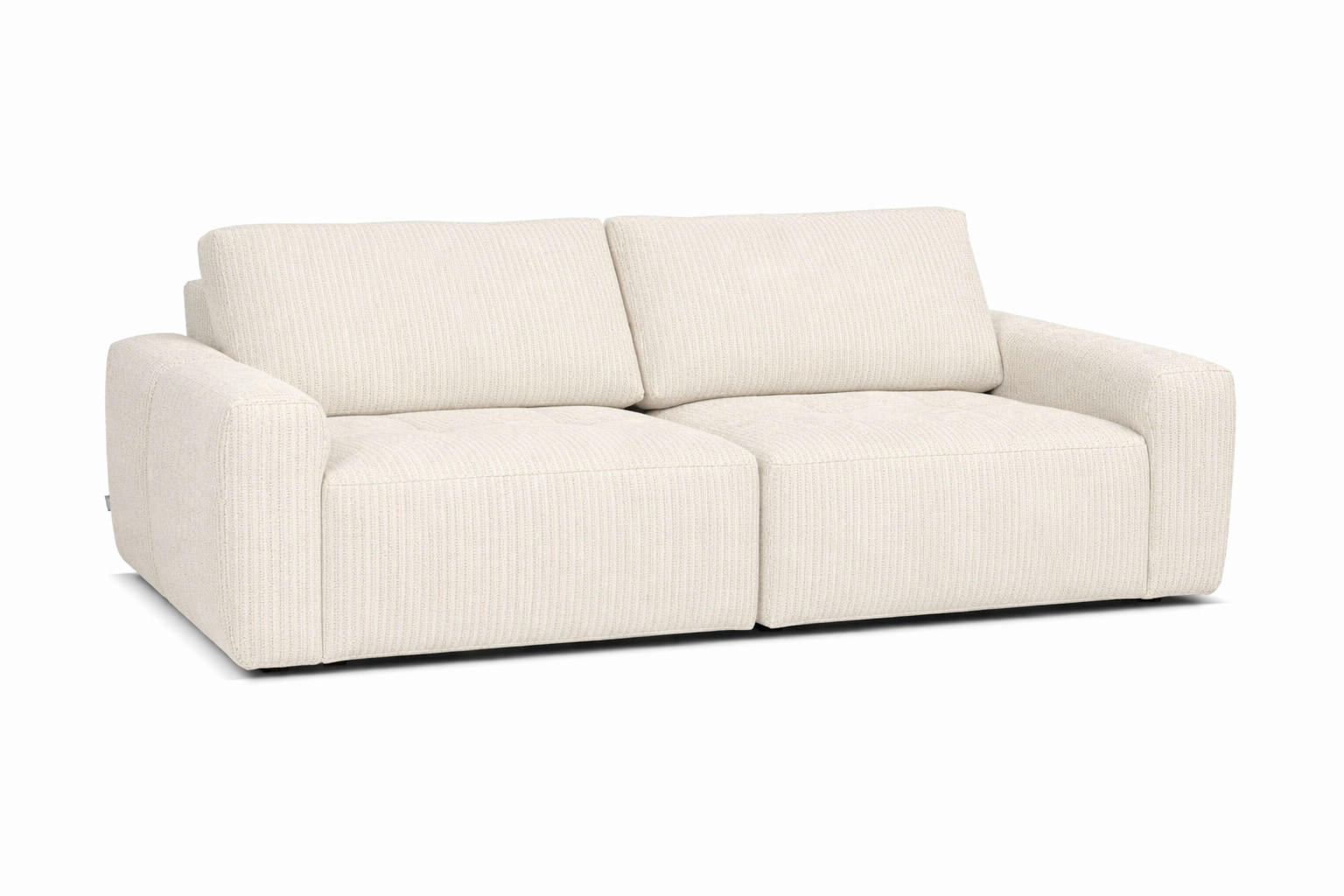 2-SITZER-SOFA MAZA in Cord Beige  - Beige/Schwarz, Design, Textil (222/80/106cm) - Livetastic