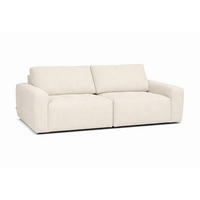 2-SITZER-SOFA MAZA in Cord Beige  - Beige/Schwarz, Design, Textil (222/80/106cm) - Livetastic