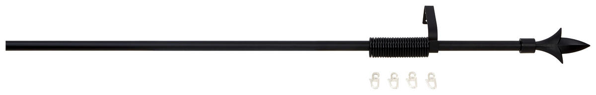 OKRÚHLA TYČ S PRÍSLUŠENSTVOM 130-240 cm - čierna, Konventionell, kov (130-240cm) - Ondega