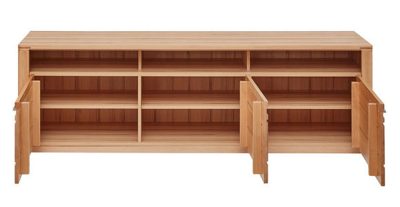 TV-ELEMENT Kernbuche  190/58/45 cm  - Edelstahlfarben/Kernbuche, Natur, Holz/Holzwerkstoff (190/58/45cm) - Carryhome