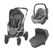 Mura 4 Plus Kinderwagenset 3-teilig Hellgrau - Silberfarben/Hellgrau, Basics, Kunststoff/Textil (1/1/1cm) - Maxi-Cosi