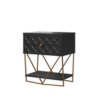 BEISTELLTISCH in Metall, Holzwerkstoff  - Goldfarben/Schwarz, Design, Holzwerkstoff/Metall (59/42/68cm) - MID.YOU