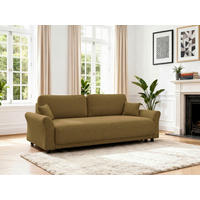 SCHLAFSOFA  in Flachgewebe, Struktur Braun  - Schwarz/Braun, Design, Textil (244/88/100cm) - P & B