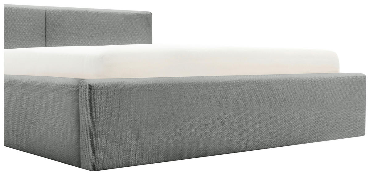 POLSTERBETT 140/200 cm  Grau  - Grau, Basics, Holz/Textil (140/200cm) - Boxxx