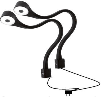 LAMPĂ LED DECORATIVĂ - negru, Lifestyle, plastic/metal (1,9/1,6/1,3cm) - Ti'me