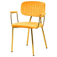 STUHL-SET 2 Stück  in Eisen Metall, Kunststoff  - Goldfarben/Orange, Design, Kunststoff/Metall (63/80/51cm) - Kayoom