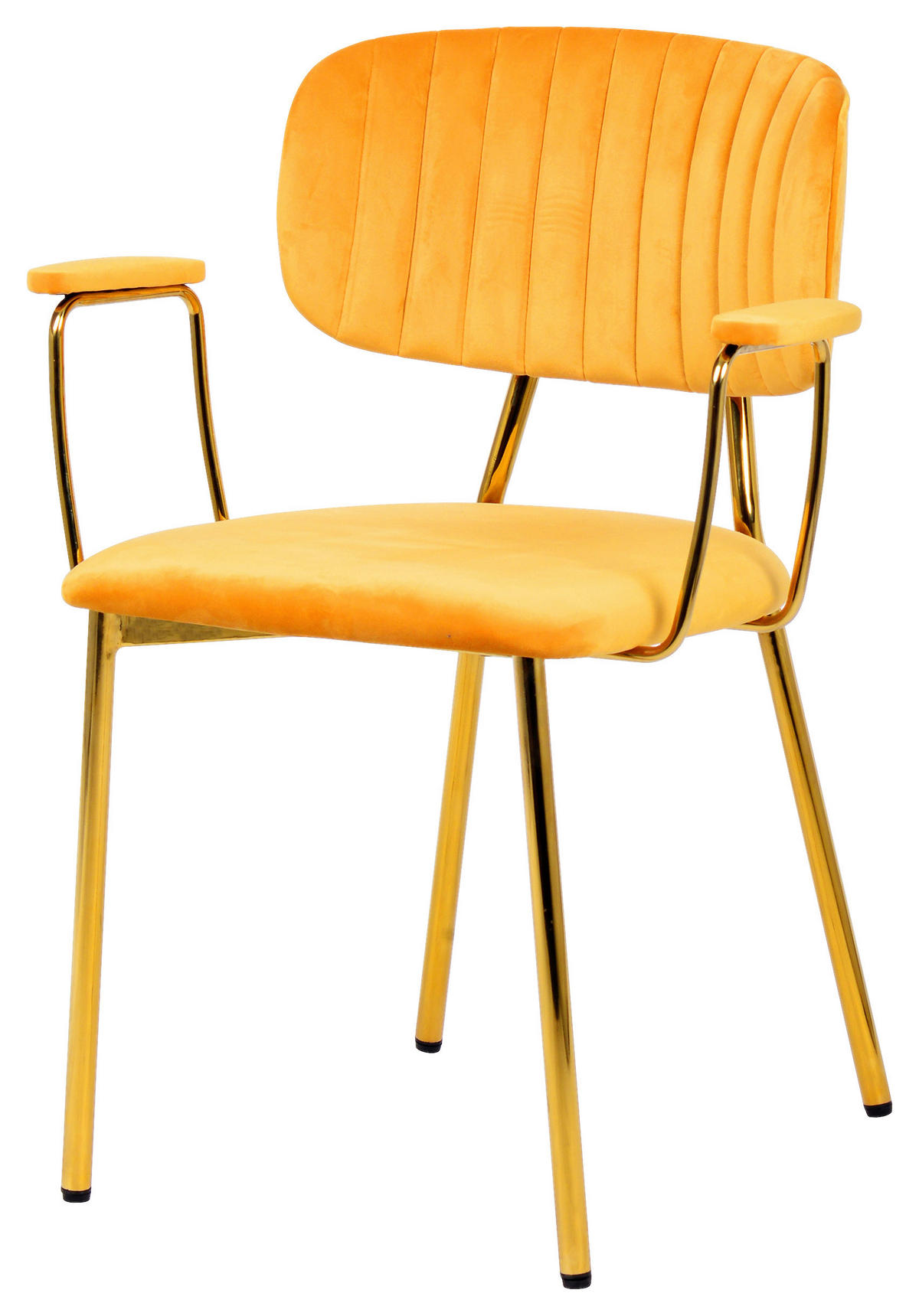 STUHL-SET 2 Stück  in Eisen Metall, Kunststoff  - Goldfarben/Orange, Design, Kunststoff/Metall (63/80/51cm) - Kayoom