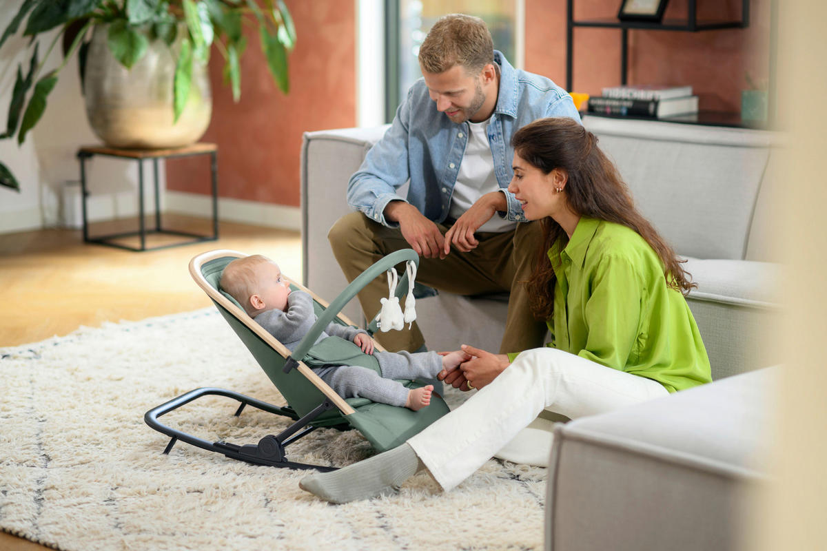 SCHAUKELWIPPE Kori Schwarz   - Dunkelgrün/Schwarz, Basics, Kunststoff/Textil (42,5/48/73,5cm) - Maxi-Cosi