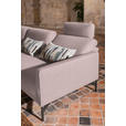 ECKSOFA in Flachgewebe, Struktur Rosa  - Anthrazit/Rosa, Design, Textil/Metall (230/254cm) - Ambiente