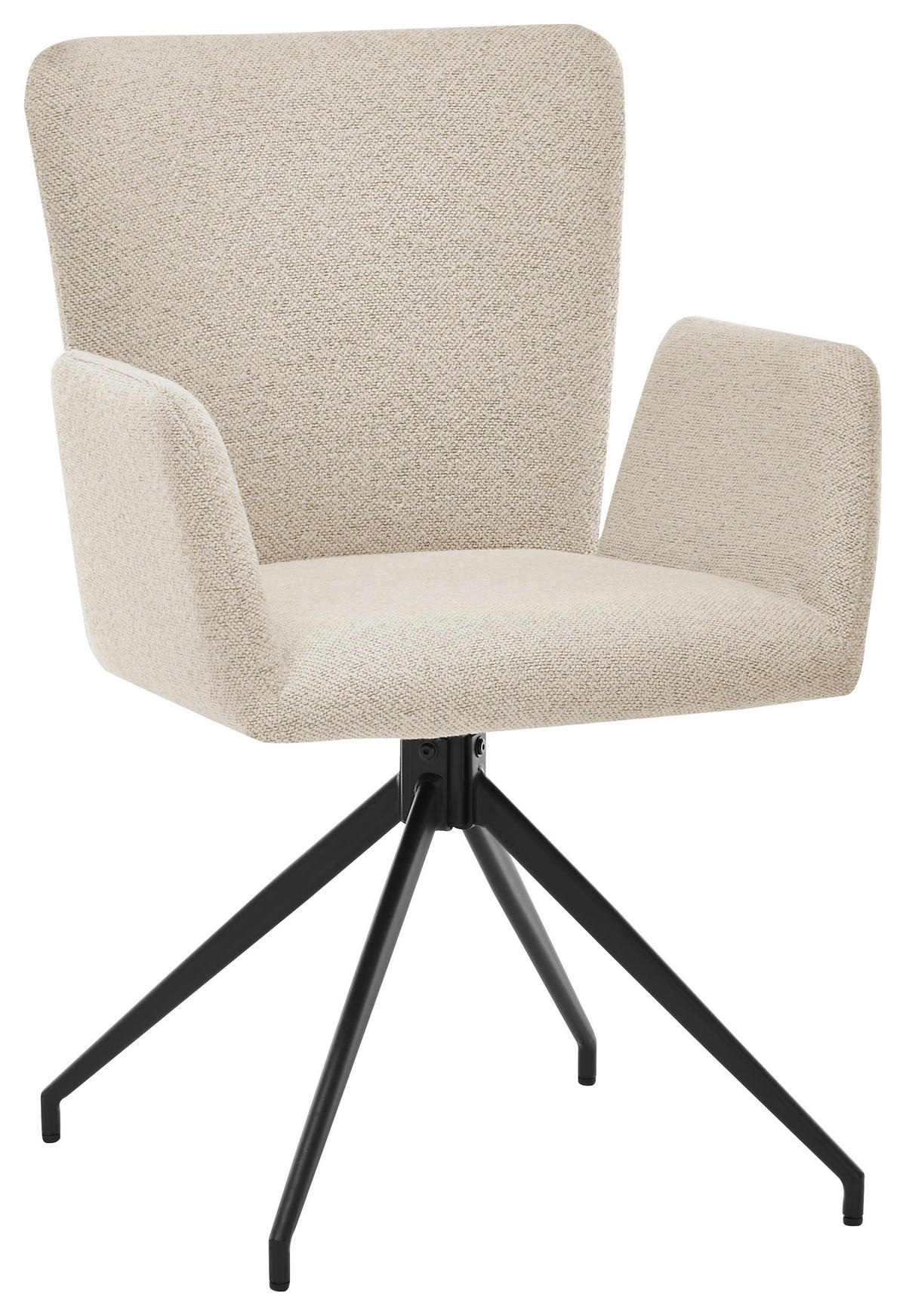 ARMLEHNSTUHL  in Stahl Bouclé  - Creme/Schwarz, Trend, Textil/Metall (57/86/61,5cm) - SetOne by Musterring