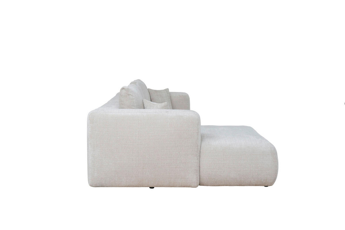 ECKSOFA Creme Chenille Zierkissen, Rückenkissen, Rücken echt  - Creme/Schwarz, MODERN, Kunststoff/Textil (188/276cm) - Milino